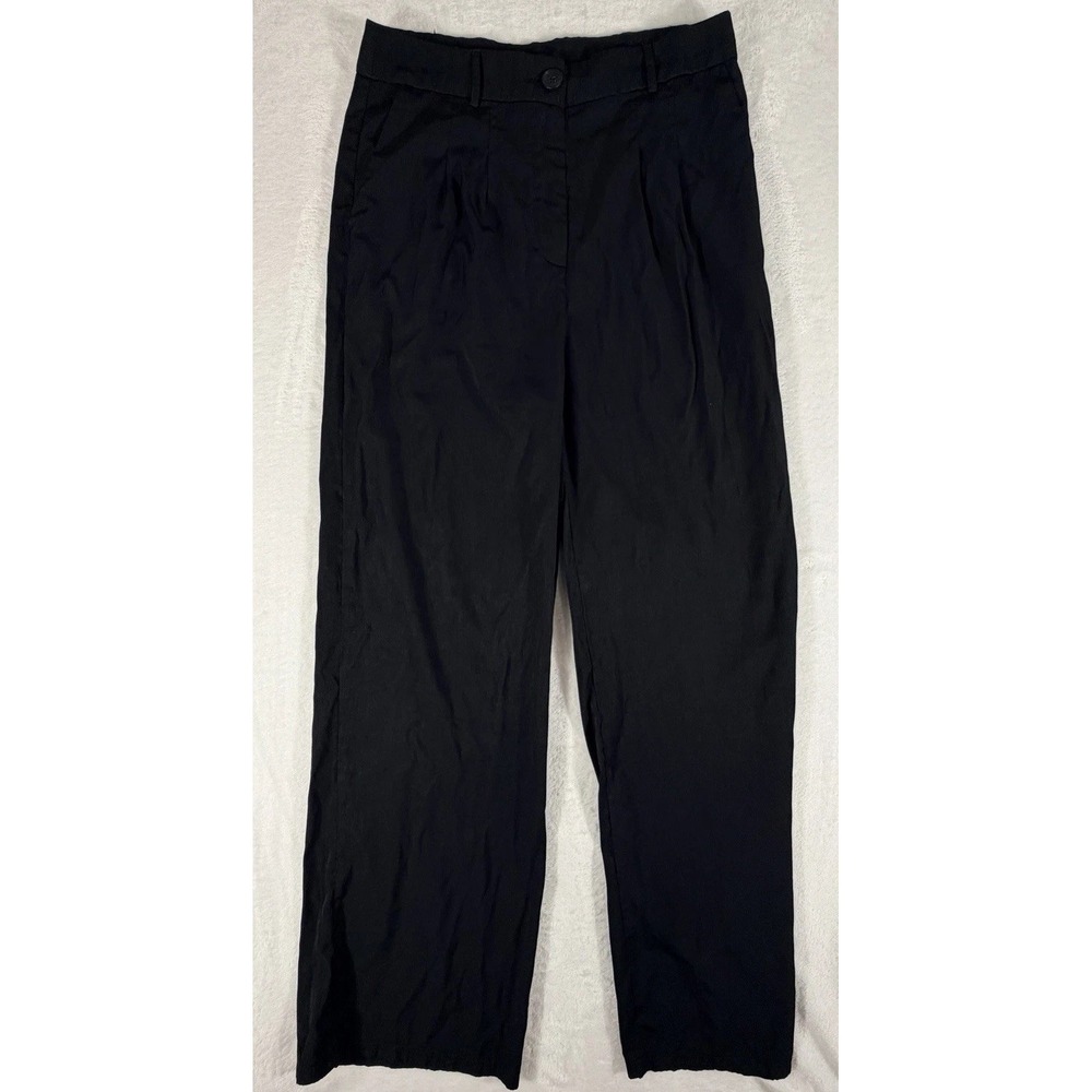 Princes Polly Pants Women's Sz 12 Black Slash Pocket High Waist Kacey